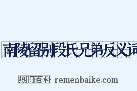 南陵留别段氏兄弟反义词是什么意思的图片